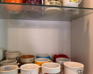 Souvenir coffee mug collection, Mickey Mouse, Alamo, Tabasco, San Francisco, New Orleans