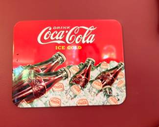Vintage Drink Coca-Cola Ice Cold metal serving tray, Coke advertising collectible