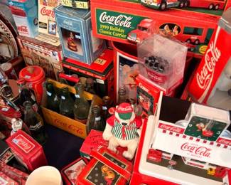 Coca-Cola Holiday Caravan trucks in box, die-cast Coke delivery trucks, NIB collectibles