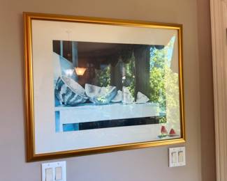 Large gold frame wall mirror, decorative accent mirror, hallway wall decor