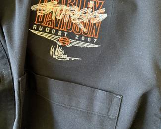 Harley-Davidson black polo shirt August 2007 event, HD motorcycle rally apparel collectible