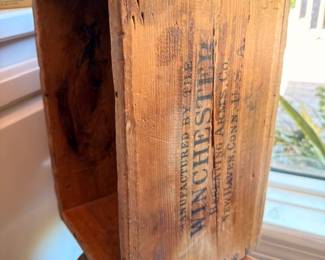 Antique Winchester Repeating Arms wooden ammunition crate, New Haven CT