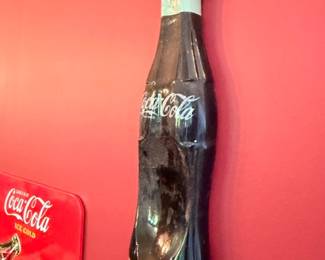 Oversized Coca-Cola display bottle, vintage Coke collectible, large glass bottle
