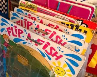 Vintage children's books and games, Dr. Seuss One Fish Two Fish, Flip a Fish, kids book lot