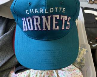 Charlotte Hornets teal snapback cap, NBA basketball hat, vintage sports memorabilia