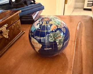 Vintage world globe on stand, desk globe, educational collectible