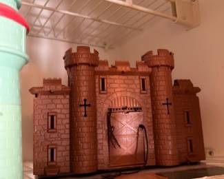 Vintage medieval knight's castle playset toy, collectible children's toy