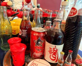 Vintage Coca-Cola bottles and cans collection, Diet Coke, Coke Classic, Double Cola, soda collectibles