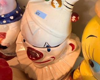 Vintage ceramic clown cookie jar, collectible character jar, kitchen decor