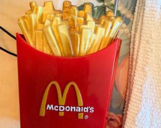 Vintage McDonald's French fries advertising collectible, fast food memorabilia