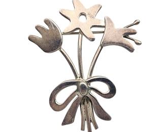 Anne & Jane Harvey Mexico Sterling Flower Bouquet Brooch