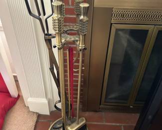 Brass Fireplace Set