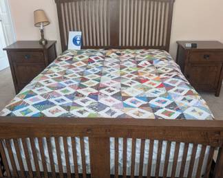 4 piece Mission style bedroom set with nice sleep number mattress