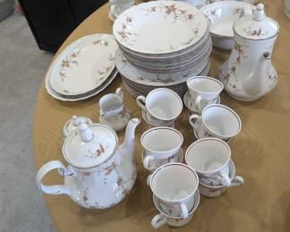 Set of 8 German porcelain dishes and assorted serving dishes