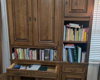 Beautiful oak cabinet with shelves and drawers