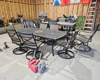 6 Chair Metal Patio Set (All Chairs Swivel)