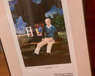 1983 George Rodrigue print of Walker Percy, Louisiana writer