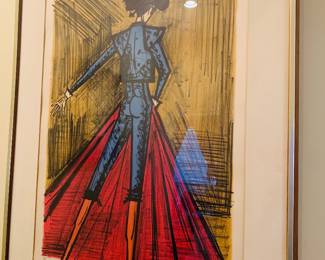 signed lithograph by French artist Bernard Buffet titled "Torero de dos" 1966 number 73 out of 150