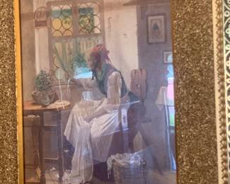 framed print titled "Expectation" by William Hogarth 