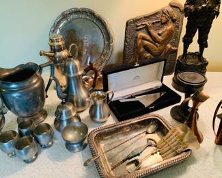 pewter, silver objects