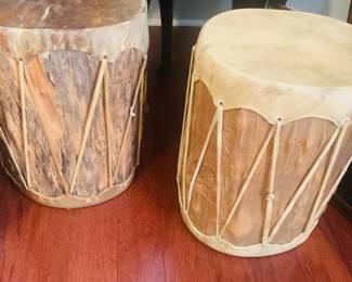 pair of Taos Pueblo Native American drums