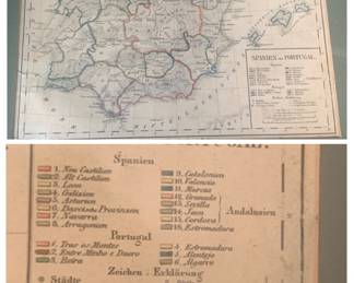Mid 19th c map of Spain and Portugal