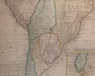 1765 engraving titled Peru, Chile and Paraguayan by Isaak Titian (Dutch 1705-1765)