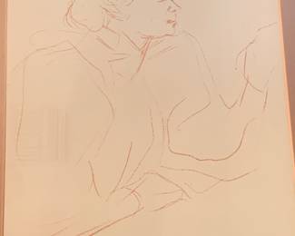 Toulouse-Latrec  lithograph "Femme en buste accoudee"