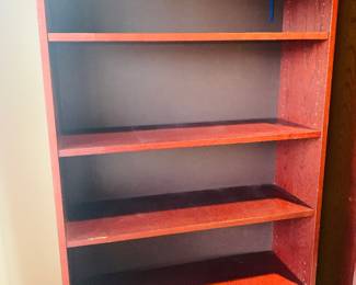 pair of wooden bookcases