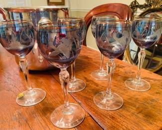 Czech bohemian crystal by Moser “Birds of the Wild”