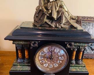 Seth Thomas mantel clock with clock figure