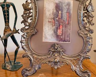 Louis XV style silver plated  bronze picture frame