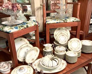 Noritake China Set. Greenbriar pattern, 12 PC setting, 94 PCs total