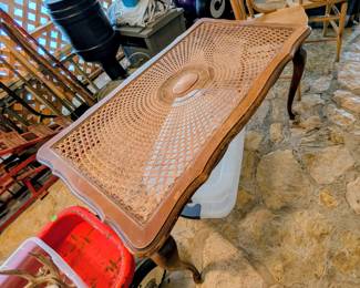 Wicker top coffee table (needs new glass cut but there is a piece ready to be cut)