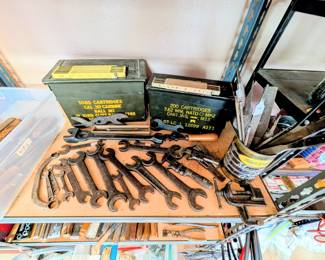 Antique wrenches, Ammo boxes