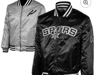 We have 2 size XL Majestic San Antonio Spurs Reversible Satin Full Zip Jacket - Black/Silver