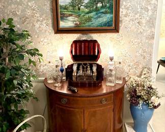 Antique 19th Century French Napoleon III "Cave à Liqueur" Burl Wood liquor cabinet