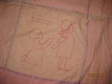 One sample of a hand stitched blanket!