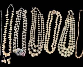 Faux Pearl Choker Necklaces