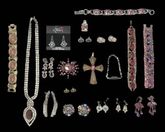 Pink And Purple Rhinestone Jewelry