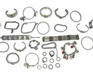 SilverToned Bracelets Rings