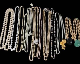 Long Faux Pearl Necklaces