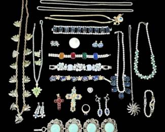 Blue Green Rhinestone Jewelry