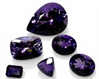 Six Amethyst Gemstones 0.80 ct 14.62 ct