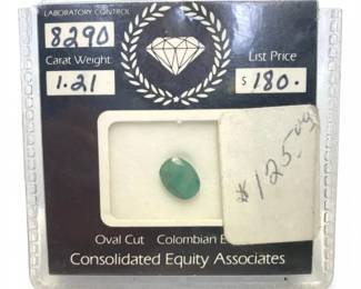 Genuine Oval Cut Colombian Emerald Gemstone 1.21 ct