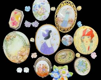 Vintage Art Deco Brooches Earrings