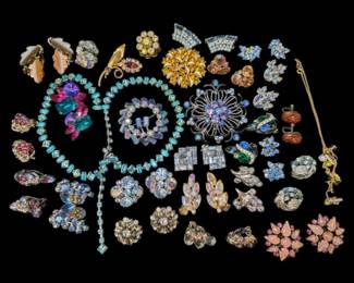 Colorful Rhinestone ClipOn Earrings Brooches