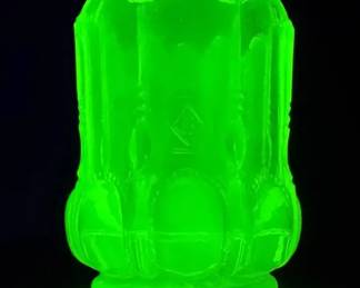 Vaseline Uranium Glass Toothpick Holder