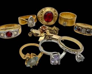 GoldFilled Electroplated Rings Necklace