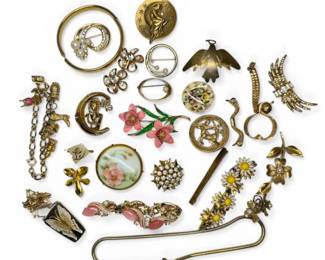 Pink Gold Costume Jewelry Brooches More